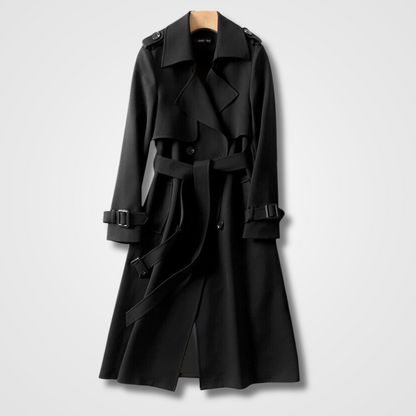Eveloria Damen Trenchcoat Lang Elegantes Design
