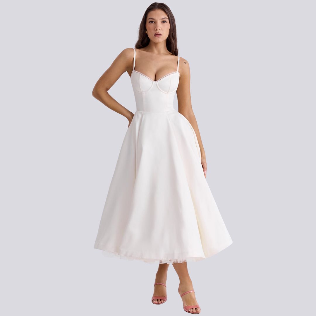 Eveloria Damen Maxi-Kleid V-Ausschnitt A-Linie