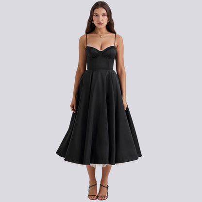 Eveloria Damen Maxi-Kleid V-Ausschnitt A-Linie
