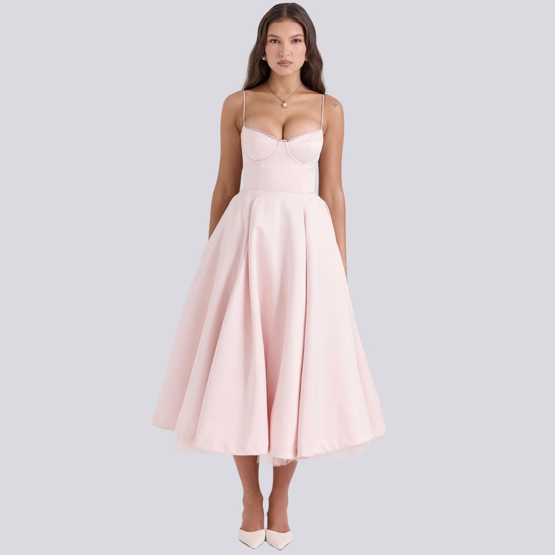Eveloria Damen Maxi-Kleid V-Ausschnitt A-Linie