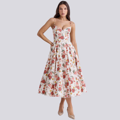 Eveloria Damen Maxi-Kleid V-Ausschnitt A-Linie