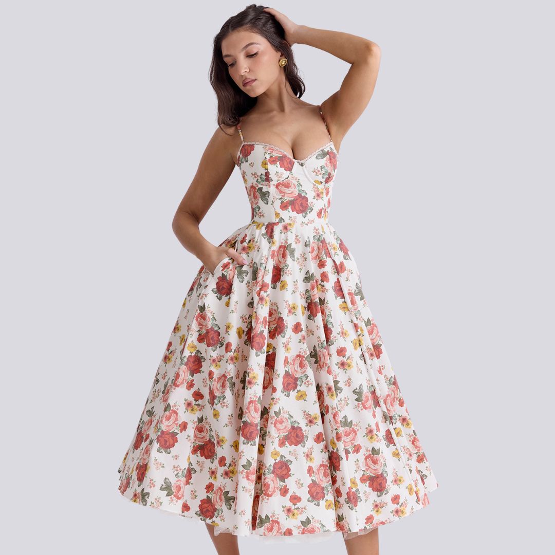 Eveloria Damen Maxi-Kleid V-Ausschnitt A-Linie