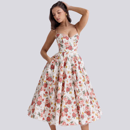 Eveloria Damen Maxi-Kleid V-Ausschnitt A-Linie