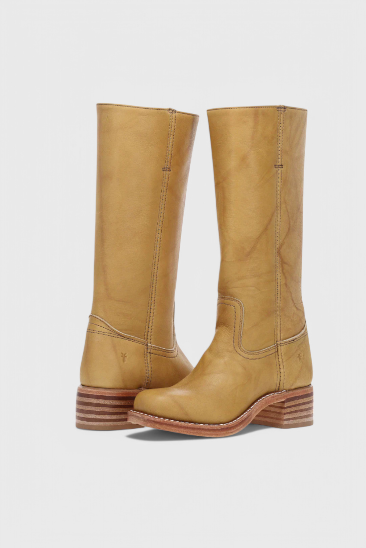 Damen High Boots Lederoptik Blockabsatz