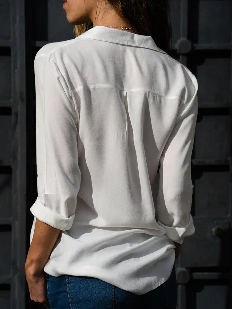 Damen Klassische Bluse Zeitlos Vielseitig