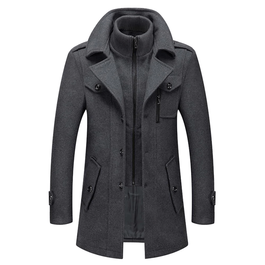 Herren Wollmantel Klassisch Warm
