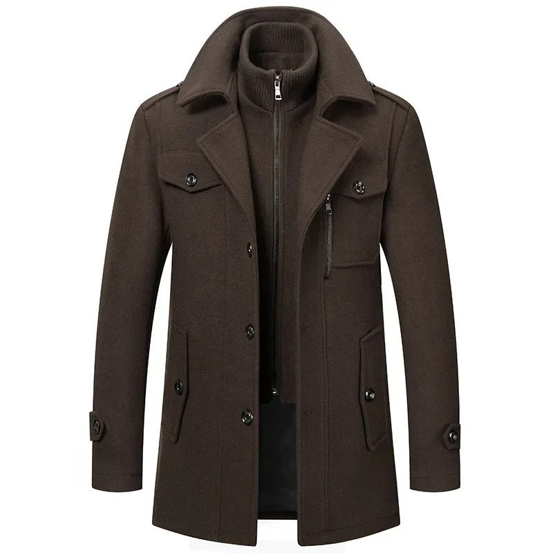 Herren Wollmantel Klassisch Warm