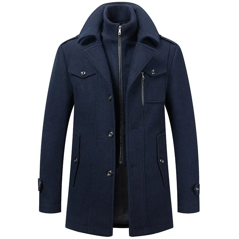 Herren Wollmantel Klassisch Warm