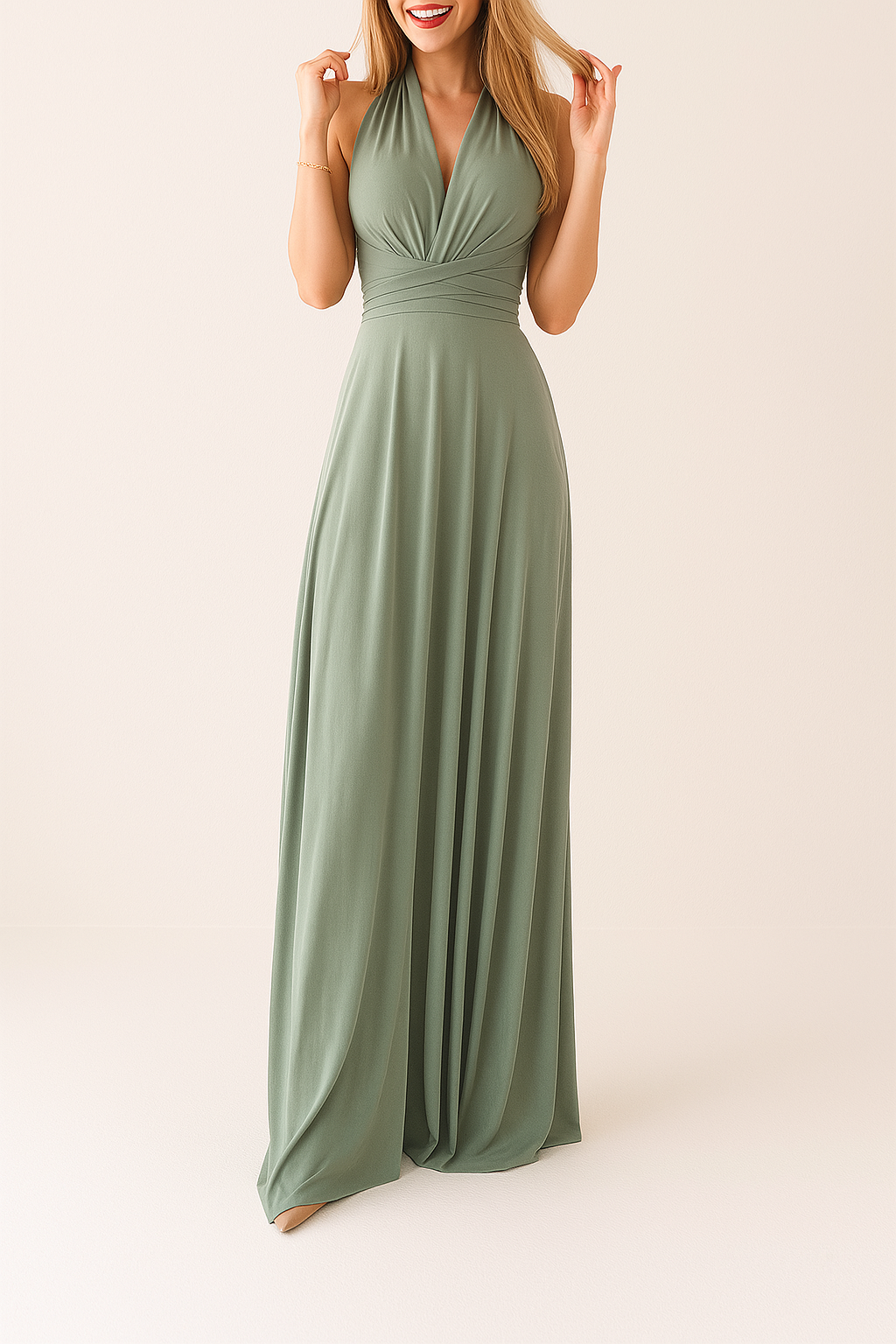 Eveloria Damen Sommerkleid Leicht Beige