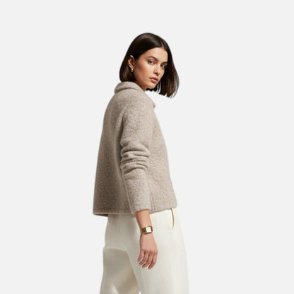 Damen Strickjacke Florale Knöpfe Hüftlänge