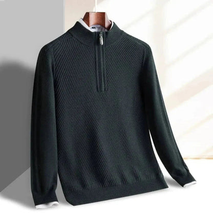 Eveloria Herren Strickpullover Leicht Rippenstruktur Beige