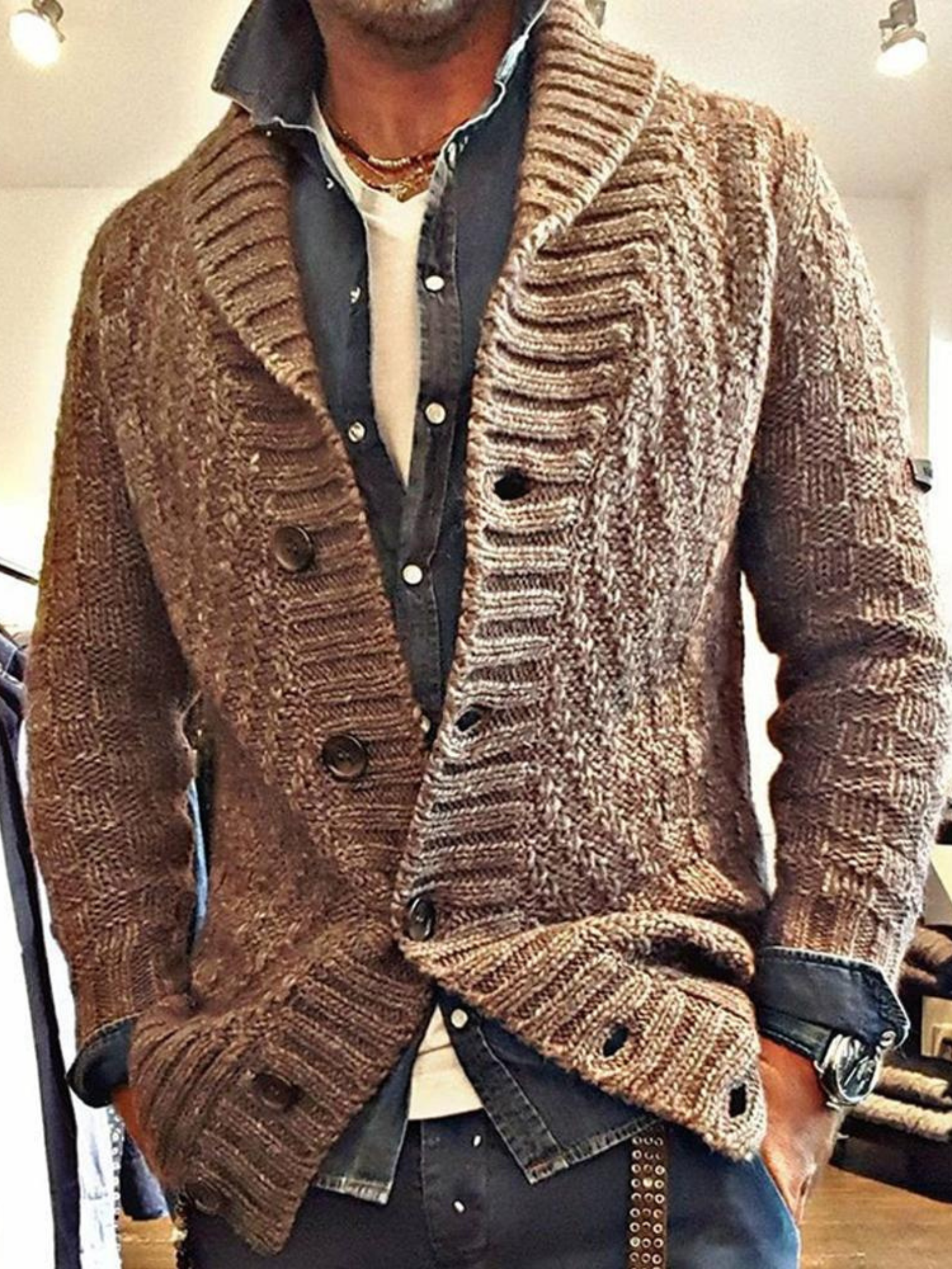 Eveloria Herren Strickcardigan Vintage Design - Eveloria