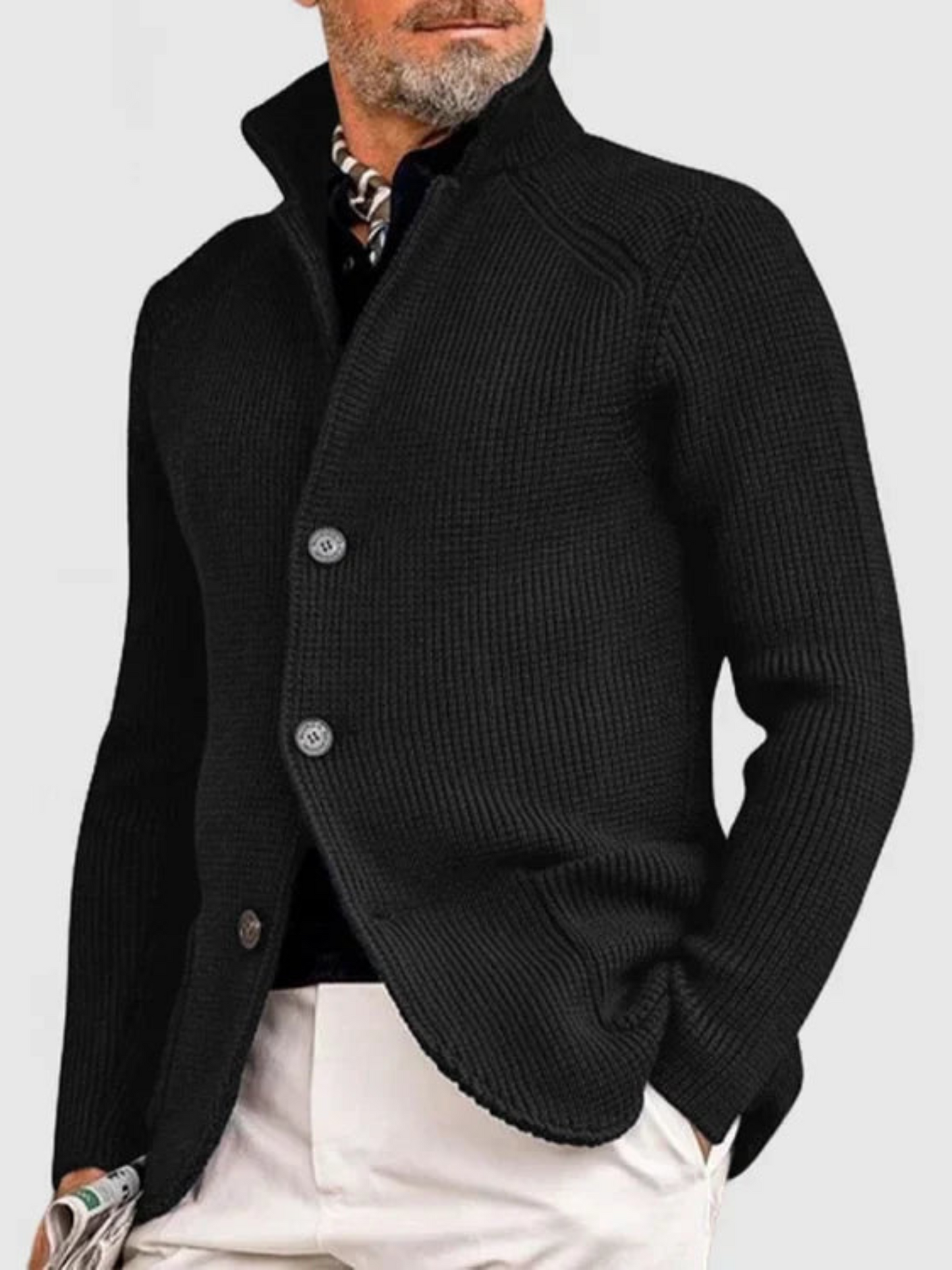 Eveloria Herren Strickjacke Hüftlänge
