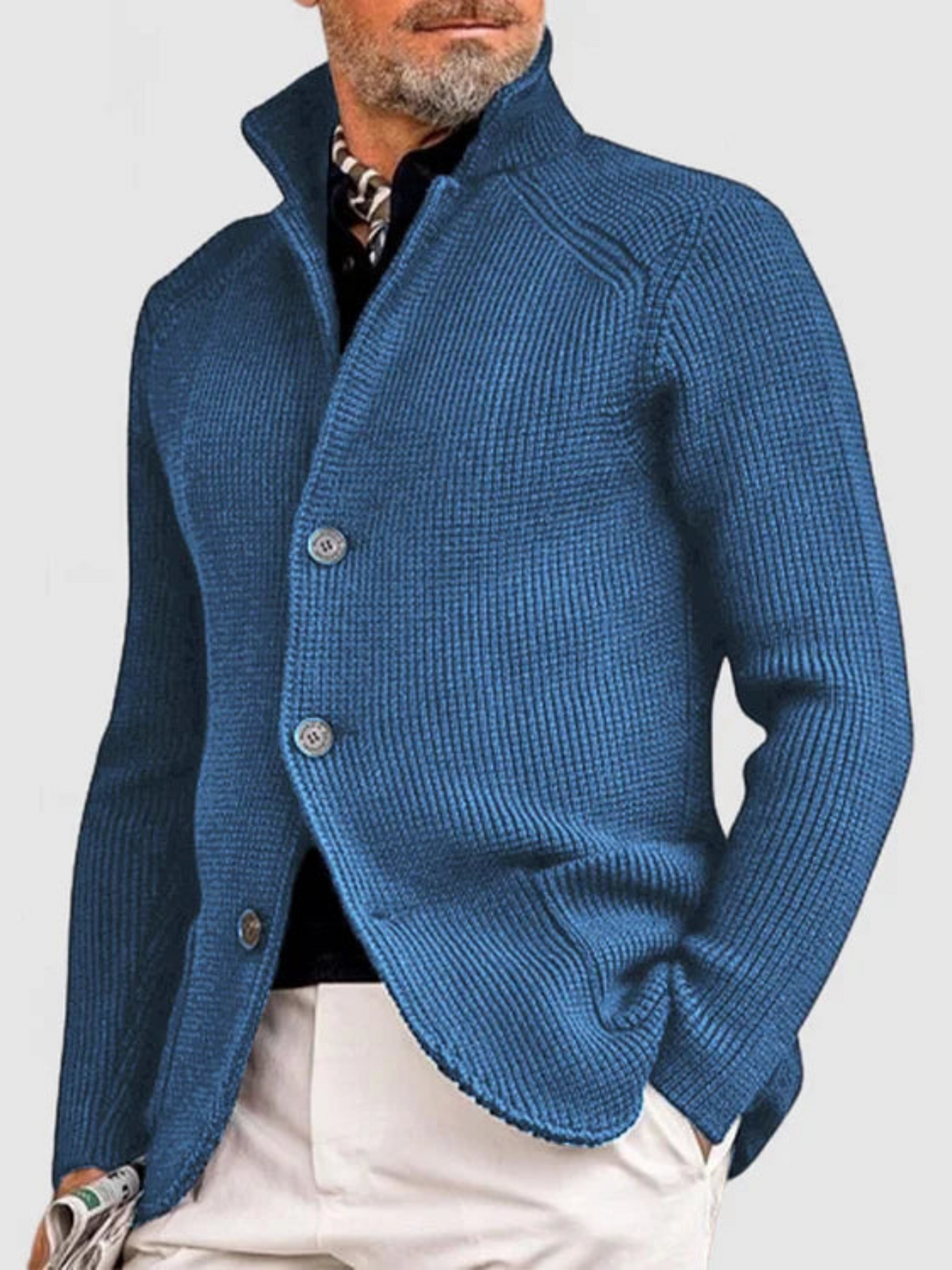 Eveloria Herren Strickjacke Hüftlänge