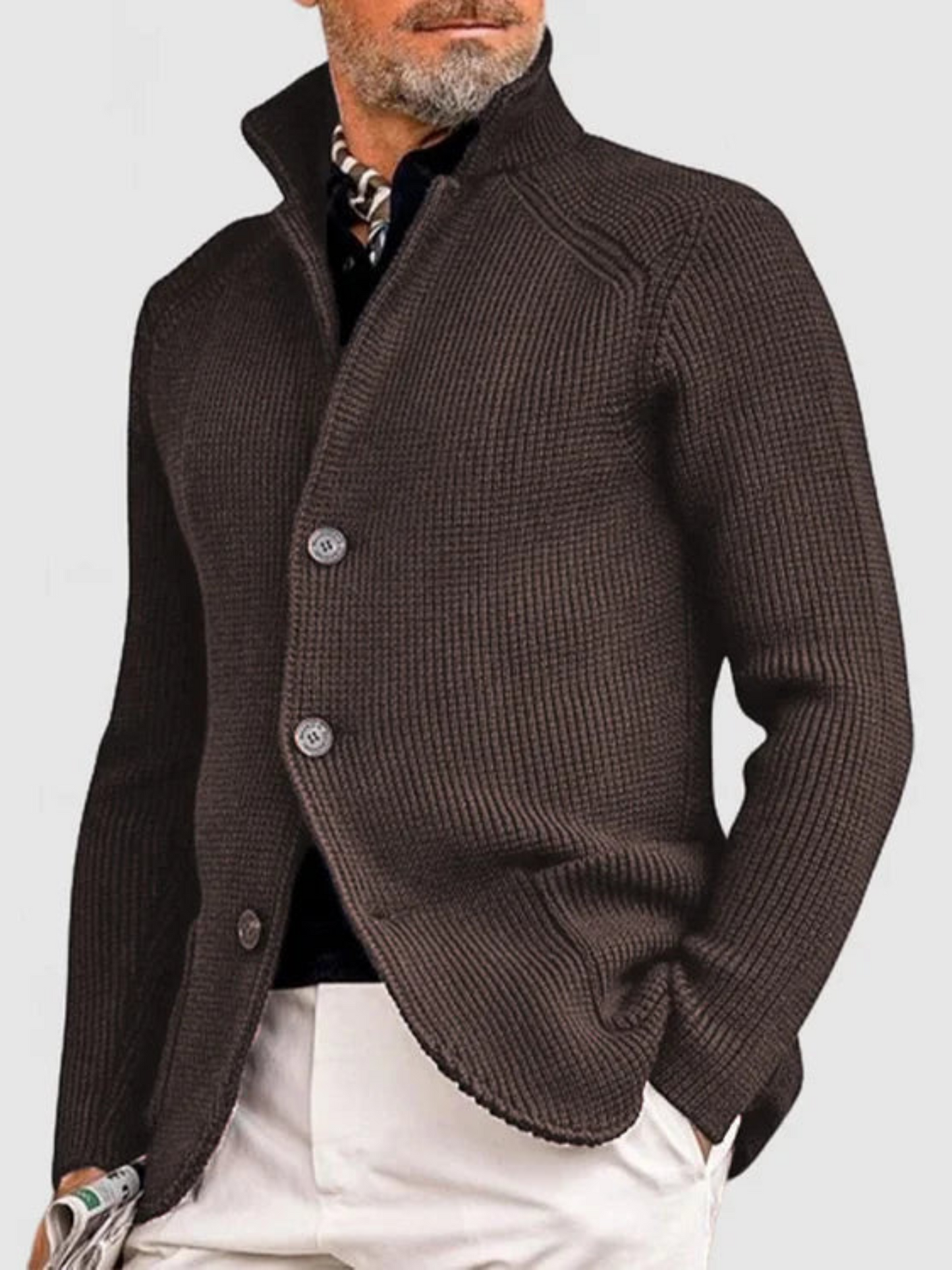 Eveloria Herren Strickjacke Hüftlänge
