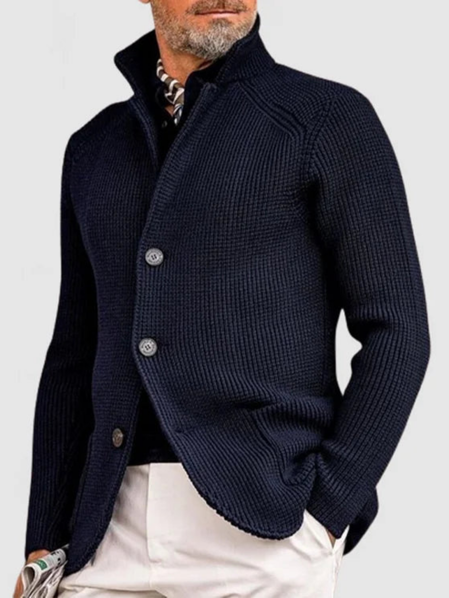 Eveloria Herren Strickjacke Hüftlänge