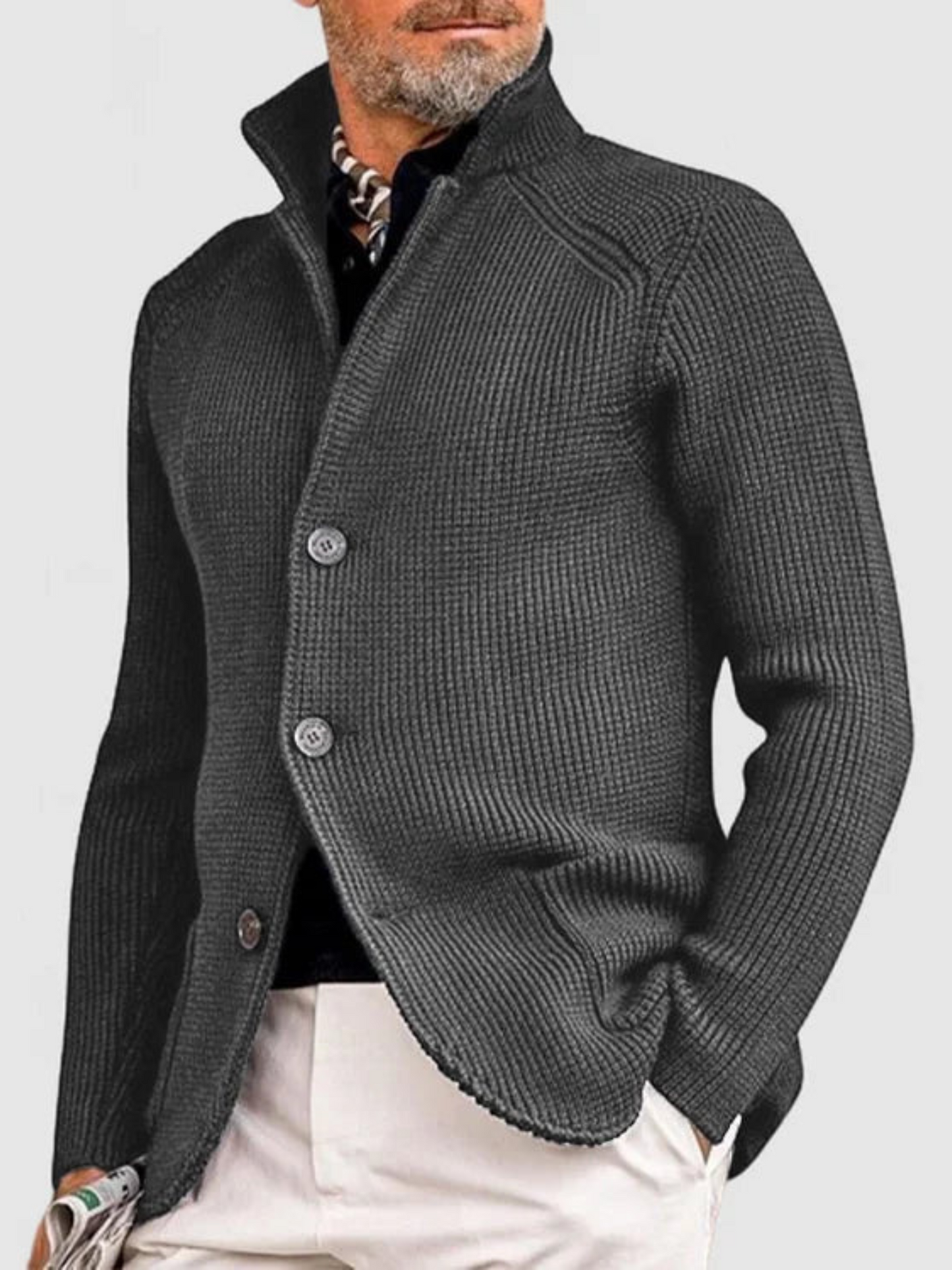 Eveloria Herren Strickjacke Hüftlänge