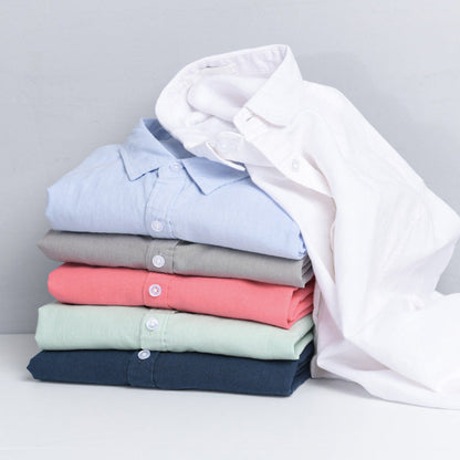 Knopfleiste | Leicht | Langarm | Leinenhemd | Herrenhemd-Chaps Herrenmode