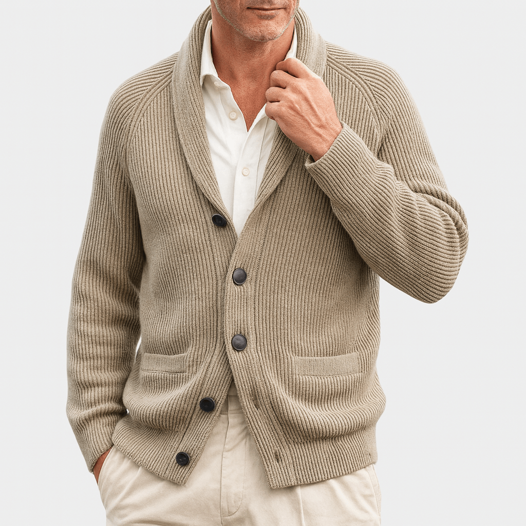 Herren Strickjacke Warm Gerippt Gestrickt - Eveloria
