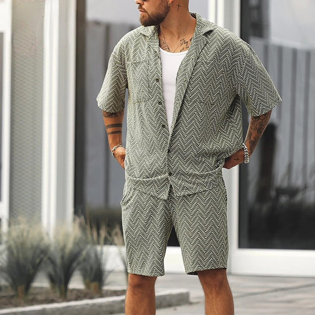 Herren Kurzarm Shorts-Set Zweiteilig Sommerkleidung - Eveloria