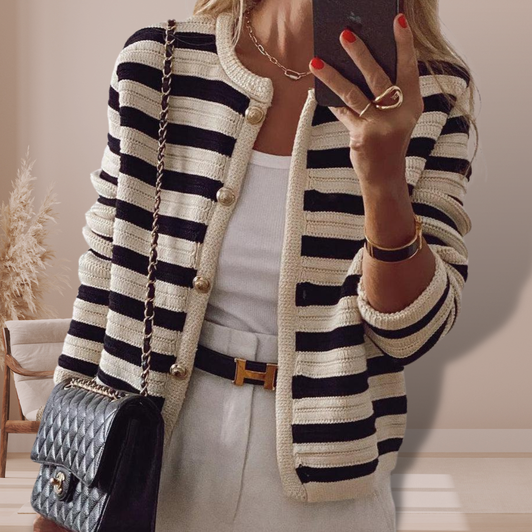 Gestreifter Damen Cardigan - Eveloria