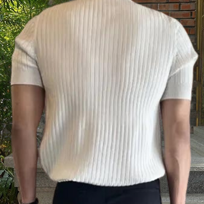 Kragenhemd – Kurze Ärmel – V-Ausschnitt – Strick-Poloshirt – Poloshirts für Männer-Chaps Herrenmode