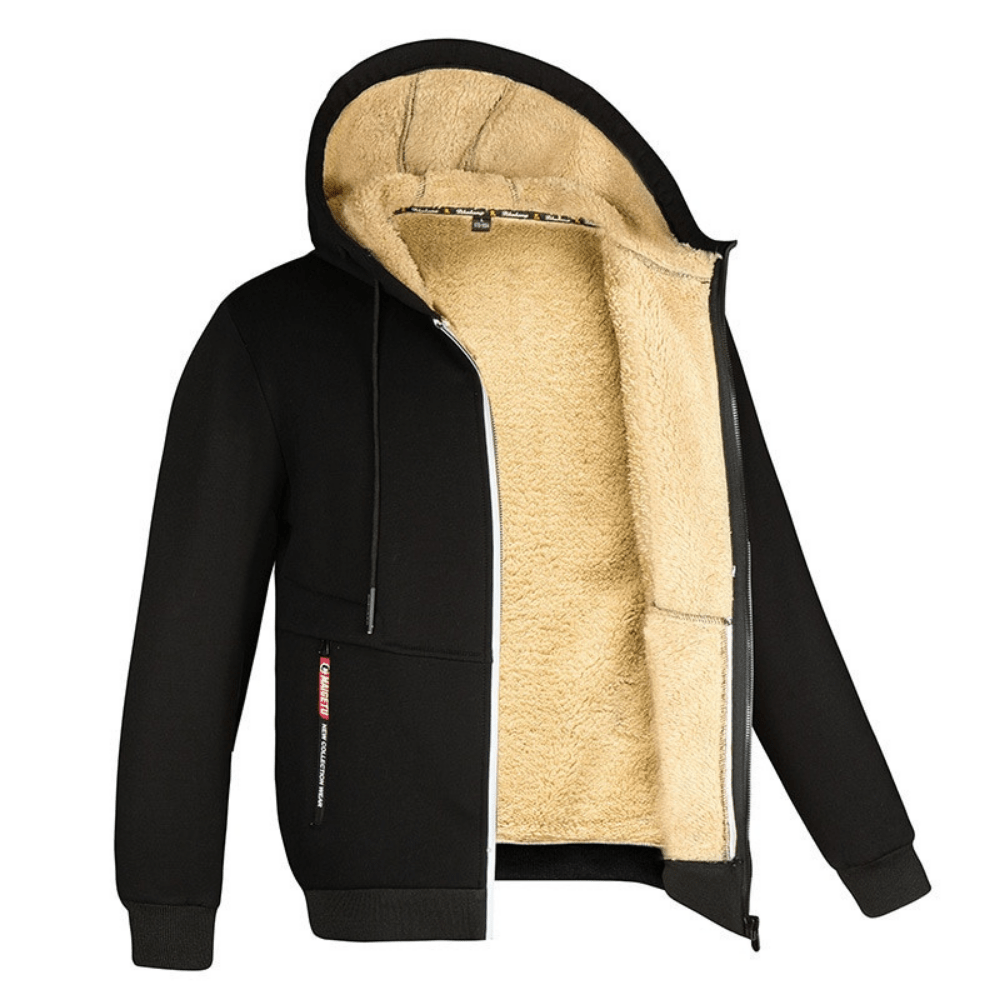 Herren Hoodie Fleece Kapuzenjacke Reißverschluss