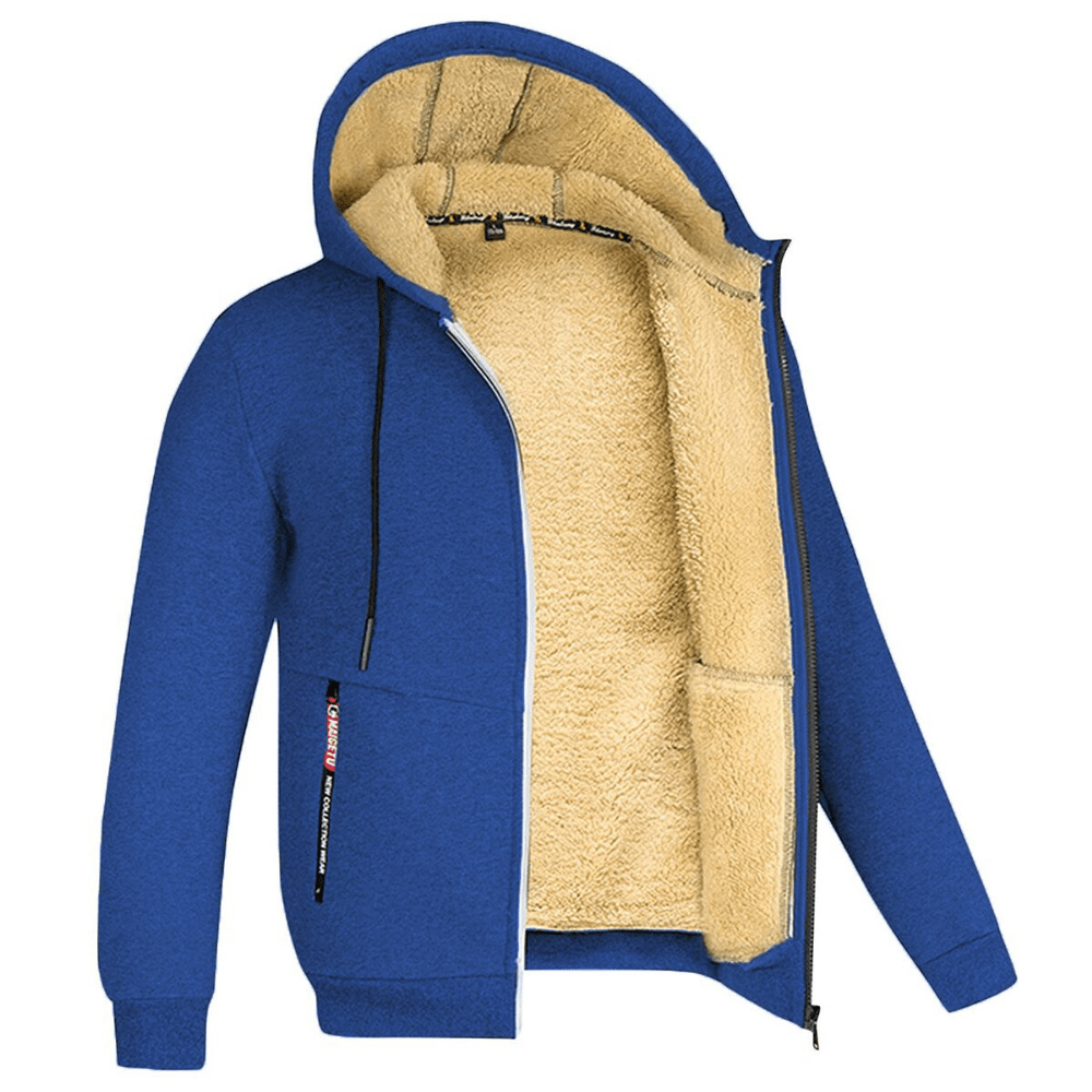 Herren Hoodie Fleece Kapuzenjacke Reißverschluss