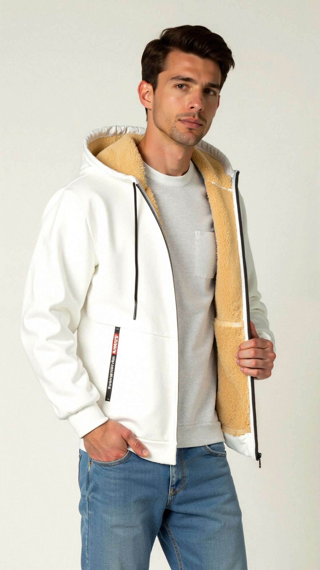 Herren Hoodie Fleece Kapuzenjacke Reißverschluss