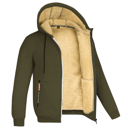 Herren Hoodie Fleece Kapuzenjacke Reißverschluss