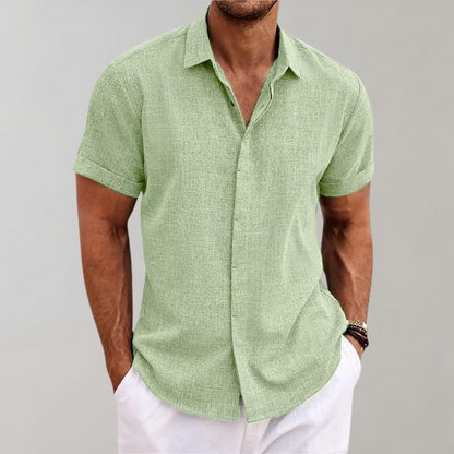 Kurzarmhemd – geknöpft – Sommer – Poloshirt – Herrenhemd-Grün-S-Chaps Herrenmode