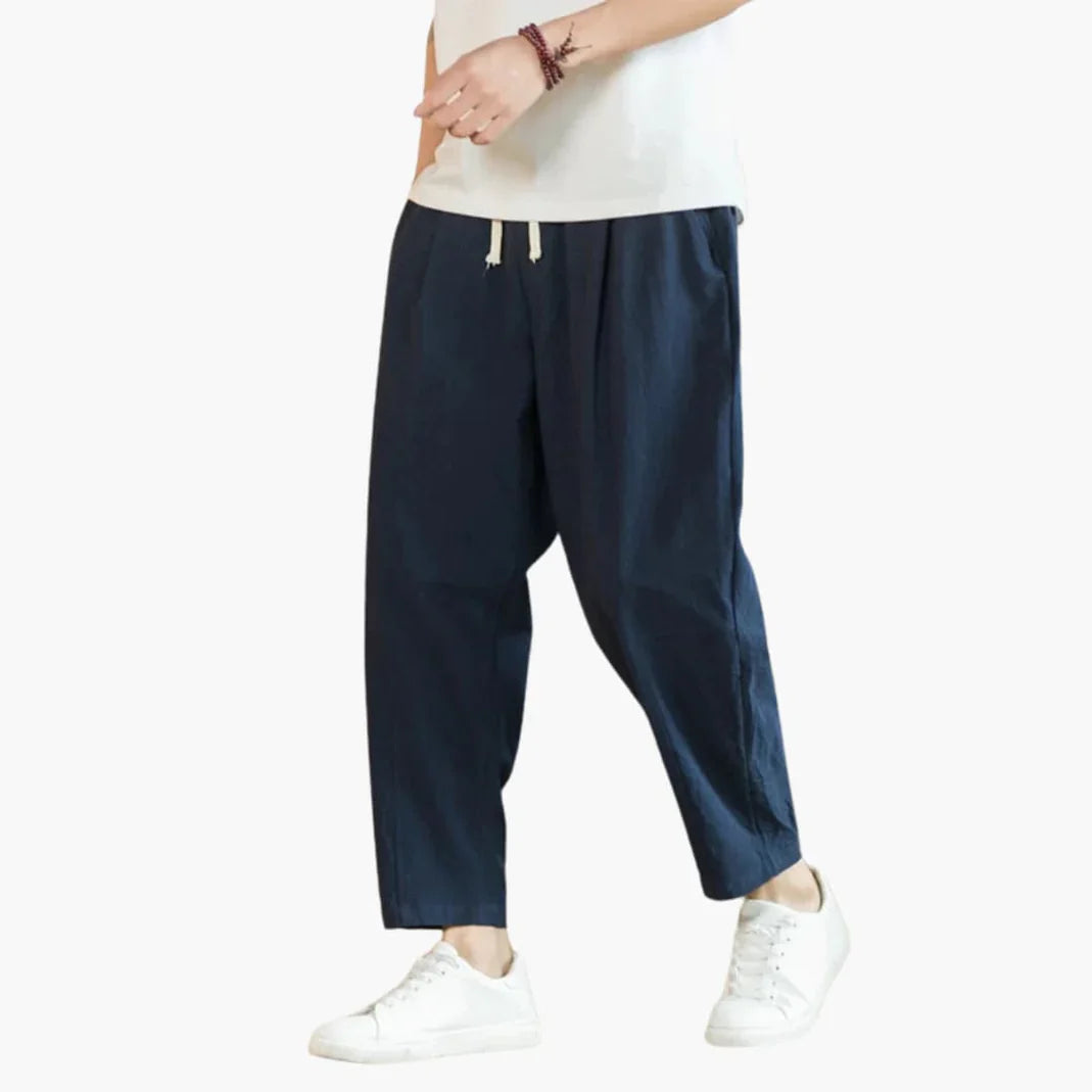 Kurze Hosen – Locker sitzend – Leicht – Baggy-Hosen – Herrenhosen-Marineblau-L-Chaps Herrenmode