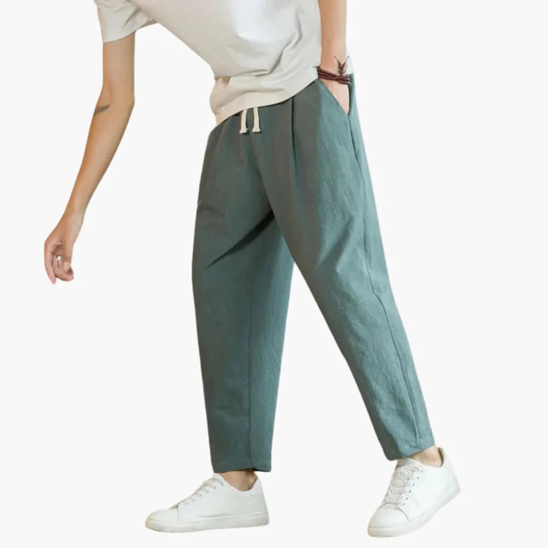 Herren Baggy-Hosen Leicht Locker Sitz Schwarz - Eveloria