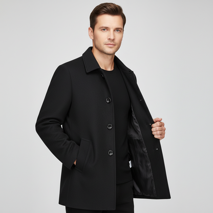 Herren Trenchcoat Einreihig Maßgeschneidert Winterbeige - Eveloria