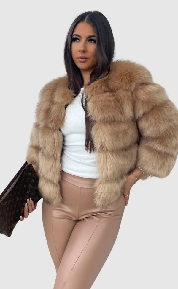 Damen Faux-Fur-Winterjacke Elegant