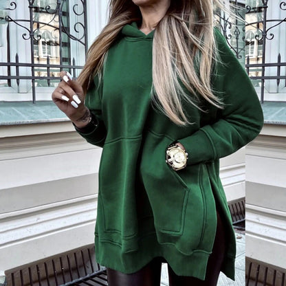 Eveloria Damen Kapuzenjacke Schlitztaschen