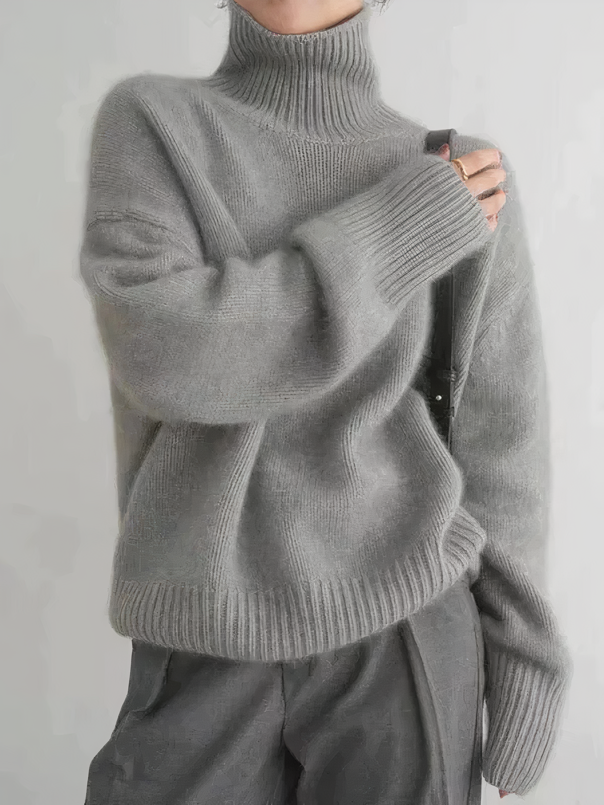 Eveloria Damen Rollkragenpullover Strick