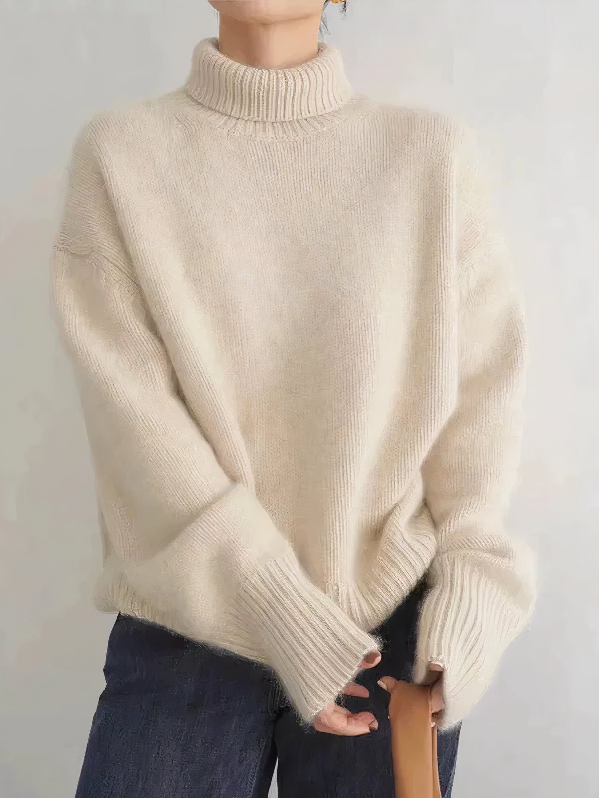 Eveloria Damen Rollkragenpullover Strick