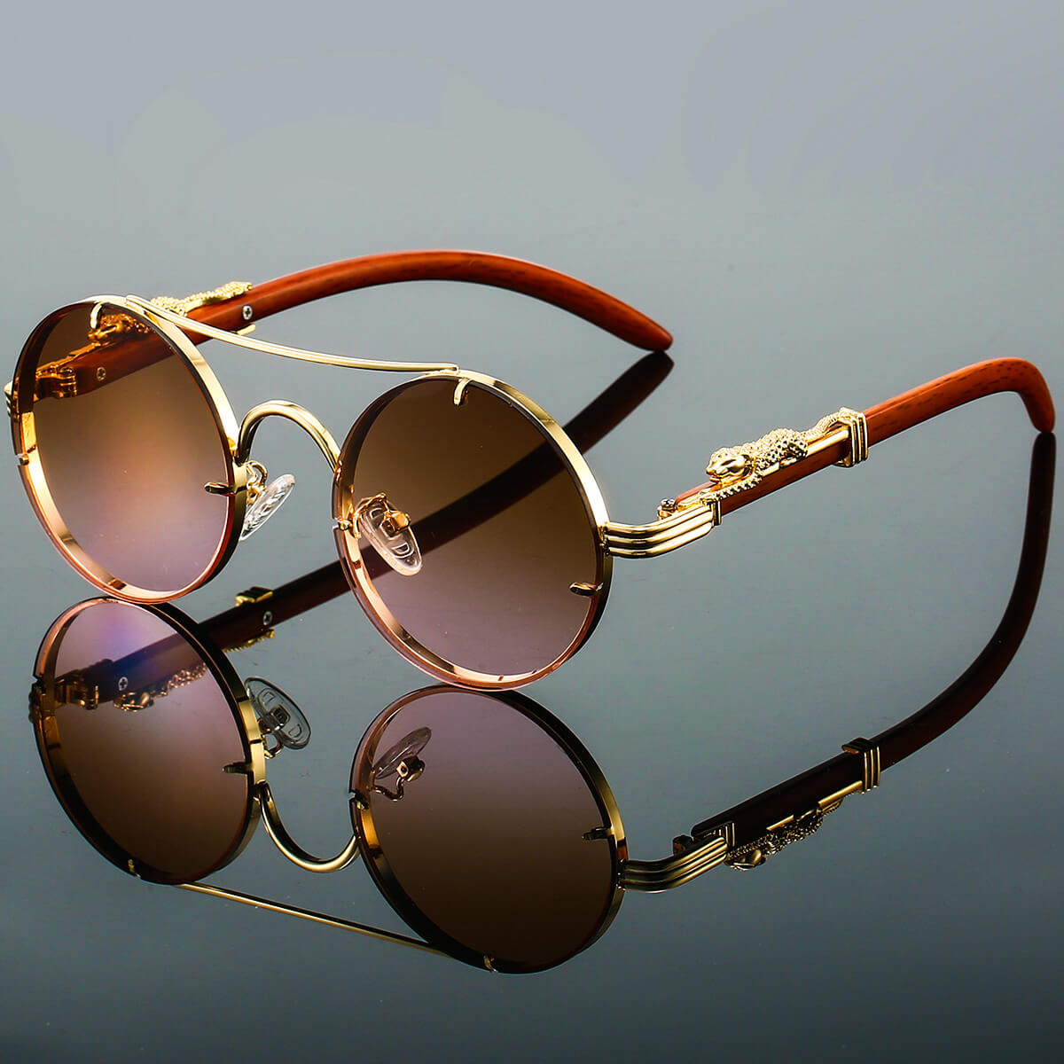 Herren Sonnenbrille Rund Retro Acetat