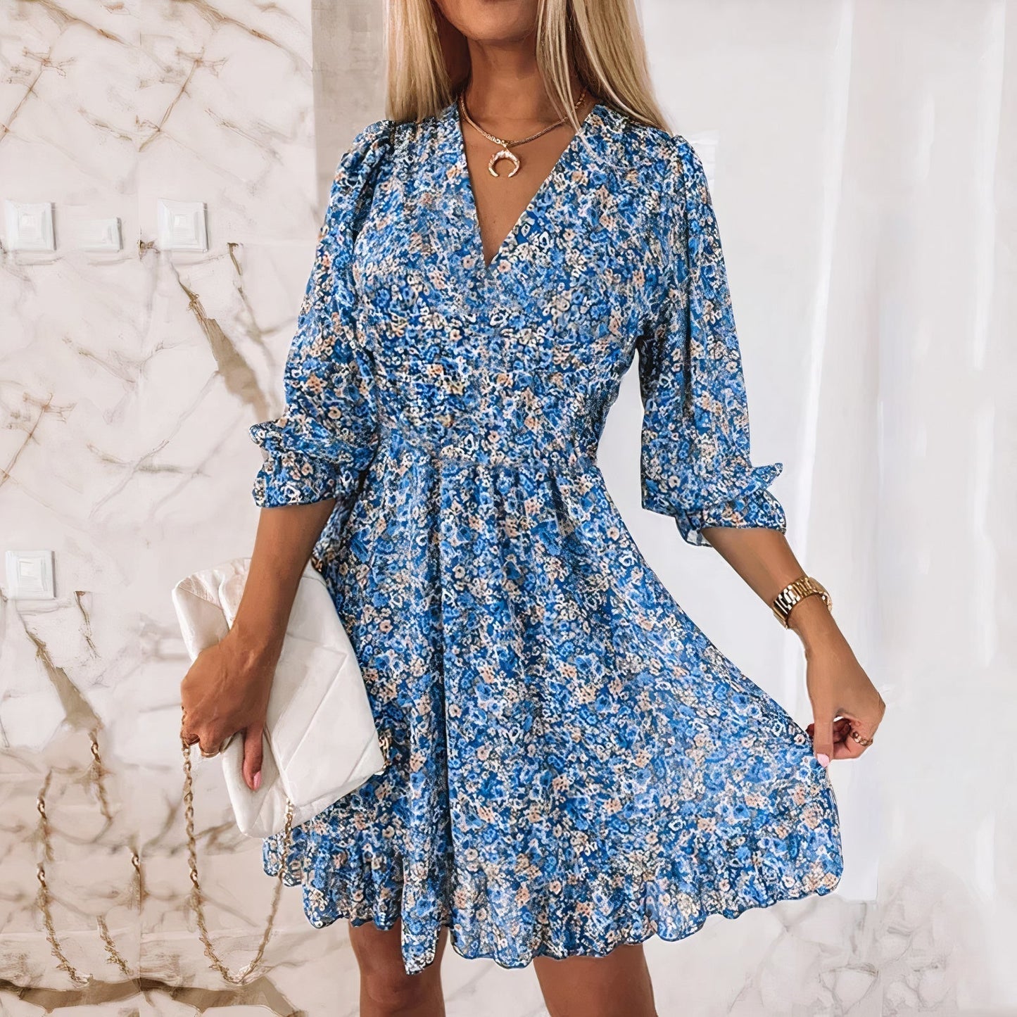 Damen Sommerkleid Leonie Leicht Baumwolle Pastell