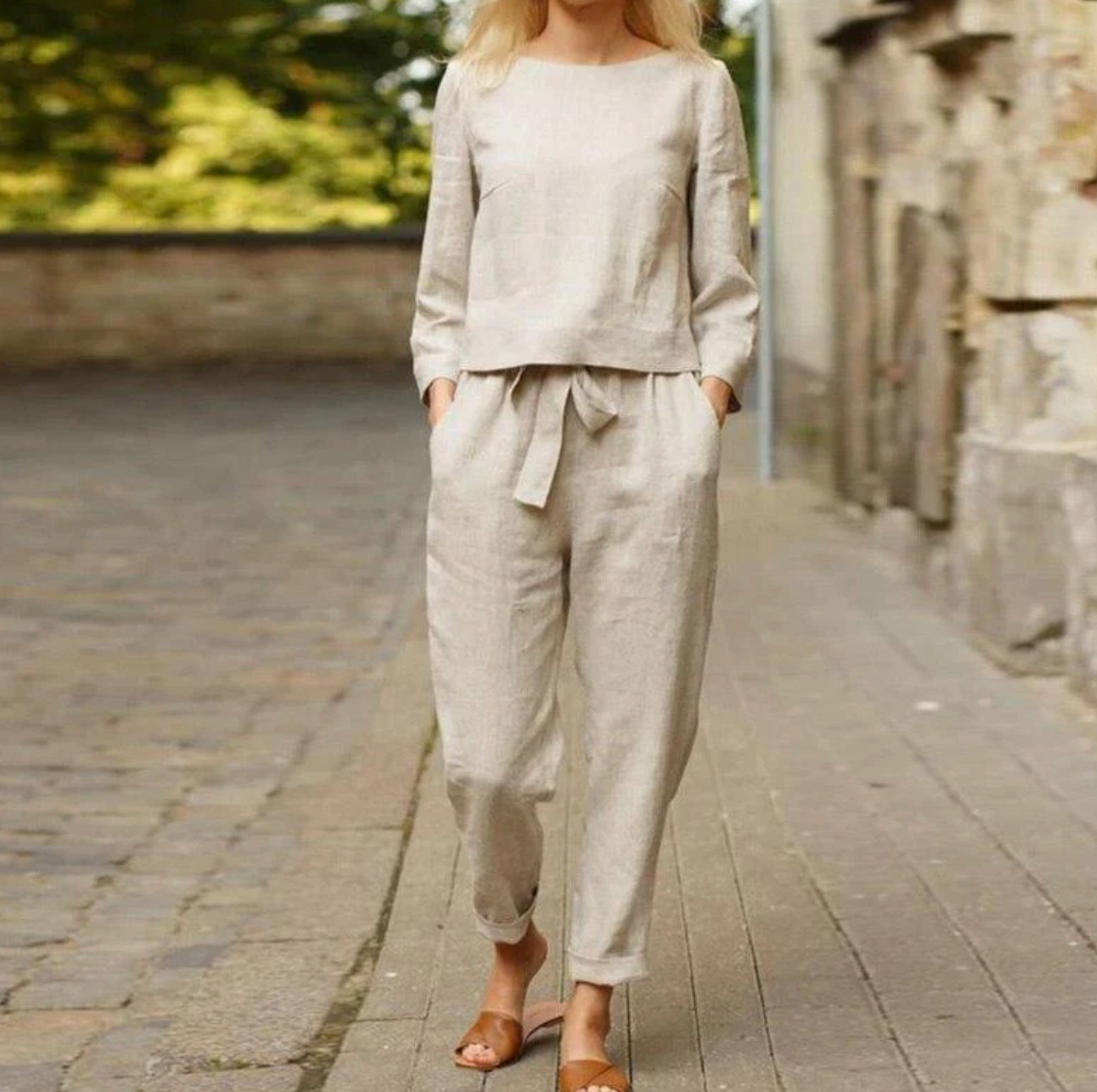Damen Sommerkleid-Set Baumwolle - Eveloria
