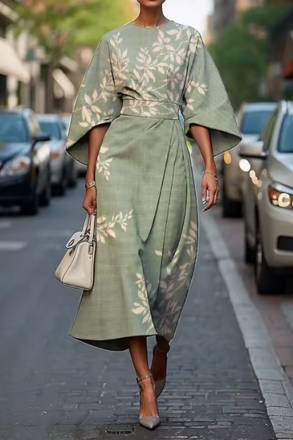 Damen Midikleid Eleganter Kimono-Schnitt