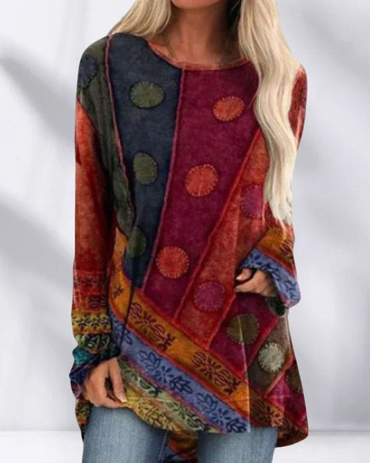 Damen Langtop Retro-Style Luftig - Eveloria