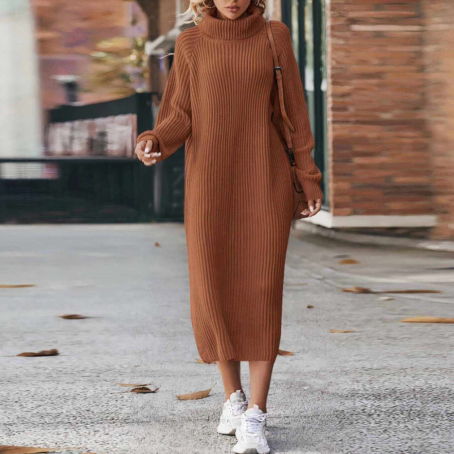 Eveloria Damen Langärmeliges Strickkleid