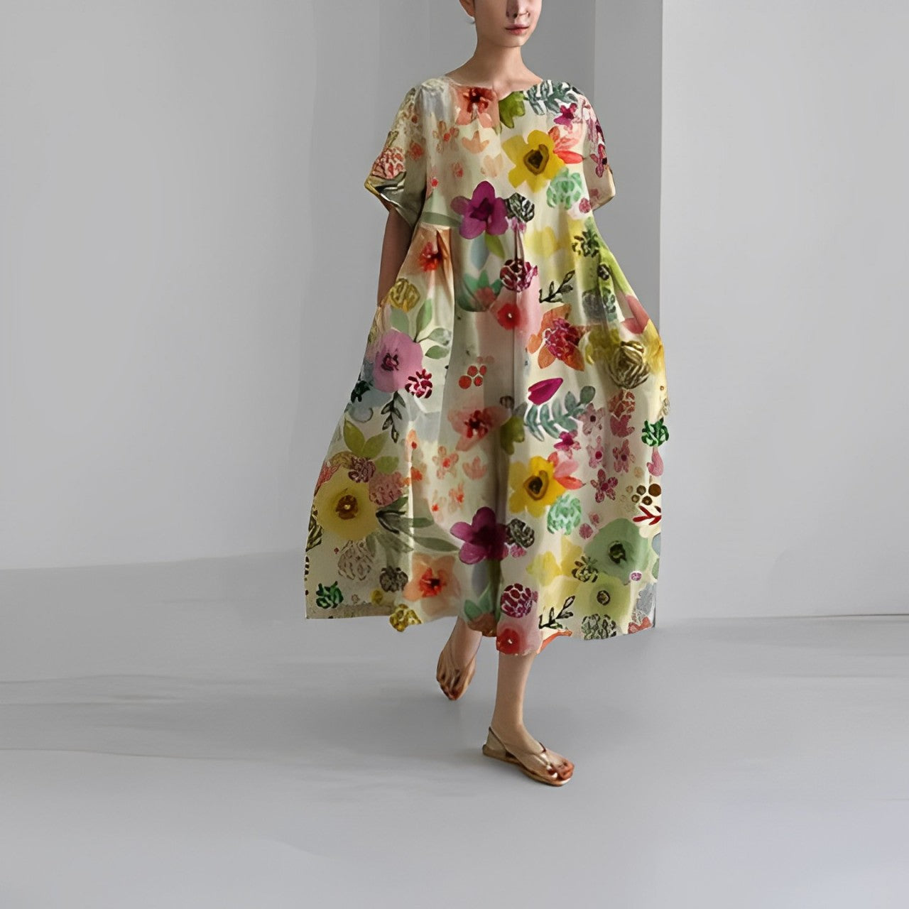 Eveloria Damen Blumenkleid Boho-Stil