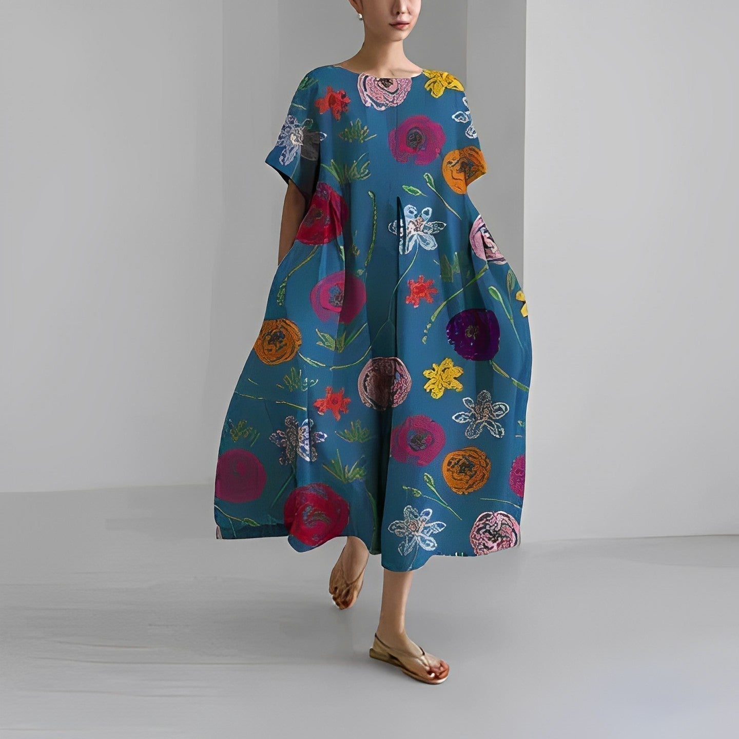 Eveloria Damen Blumenkleid Boho-Stil