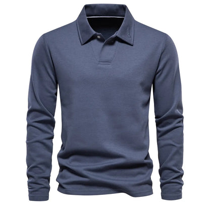 Herren Langarm-Polohemd mit Umlegekragen - Eveloria