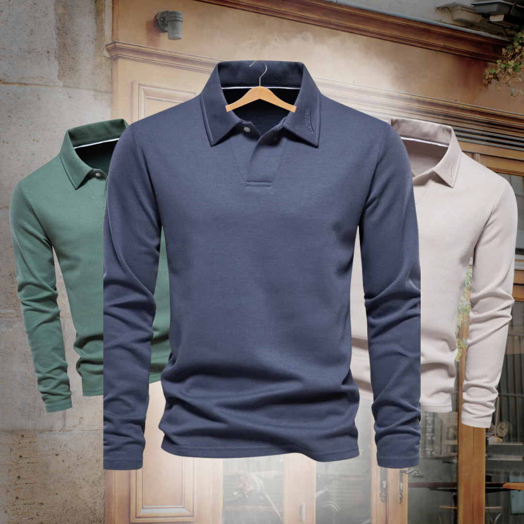Langarm-Polo | Umlegekragen | Pullover | Polohemd | Herrenhemden-Chaps Herrenmode