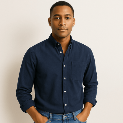 Herren Langarmhemd Regular Fit mit Kragen und Knöpfen - Eveloria