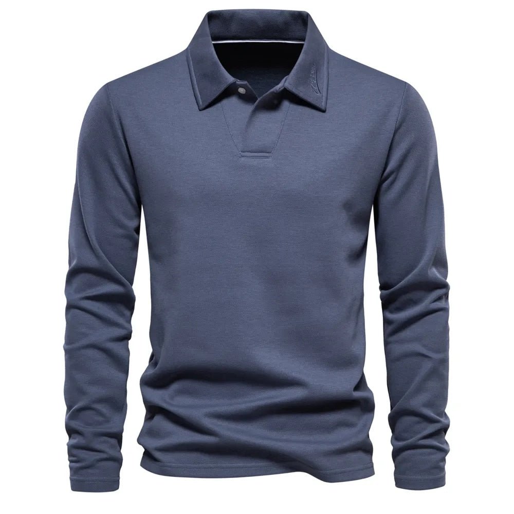 Herren Poloshirt Langarm Kragen Klassisch - Eveloria